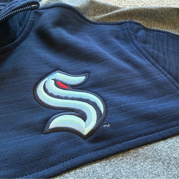 G-III Sports Seattle Kraken Jacket Men's L Navy Gray 1/4 Zip Pullover NHL Hockey - Picture 11 of 11